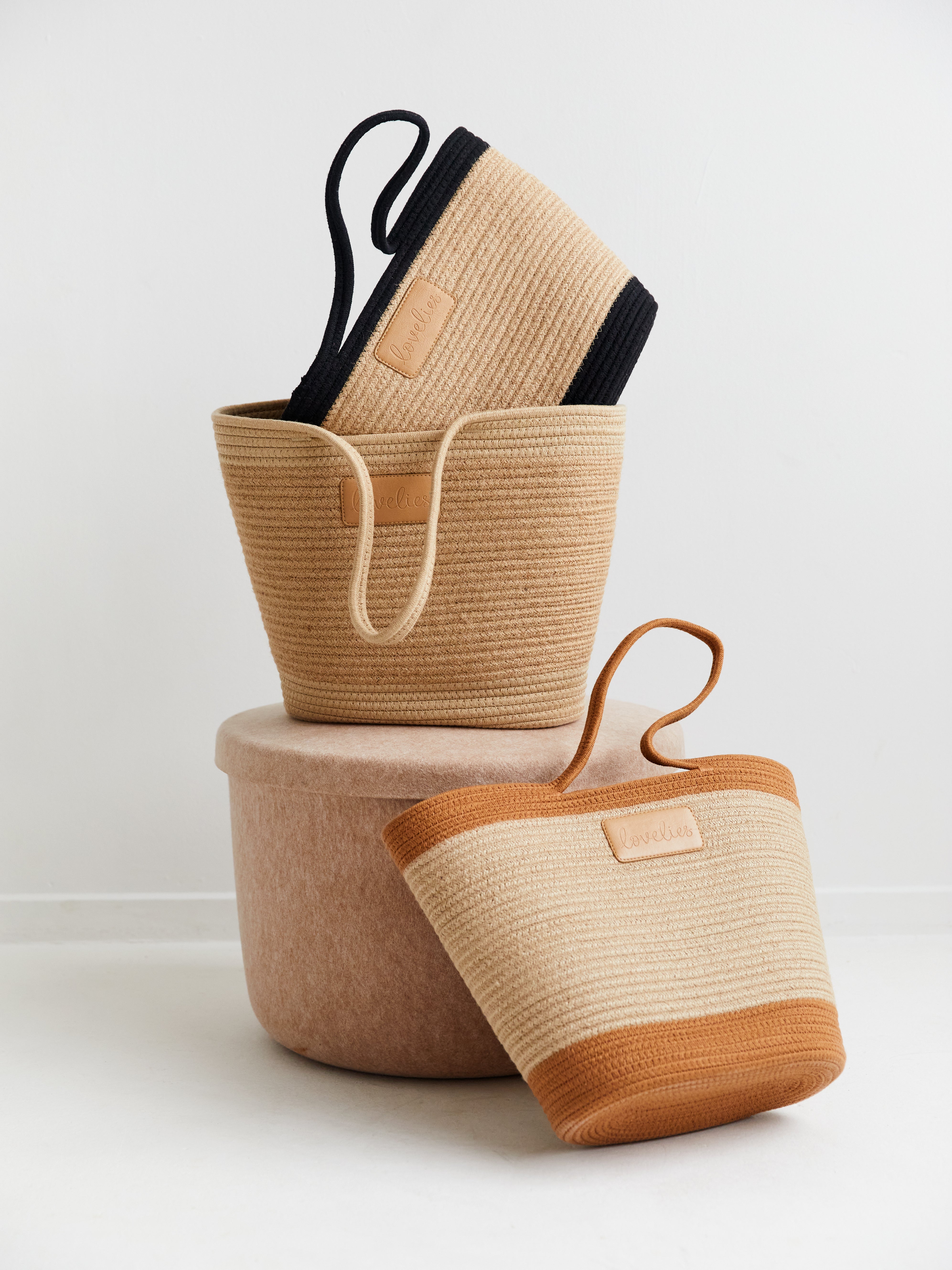 Flamencos strandtaske, stor - Latte